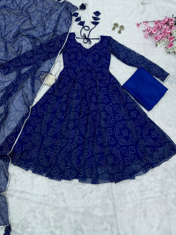 Demanding Georgette Blue Color Gown
