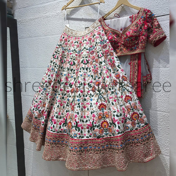 Amazing White Color  Embroidery Work Lehenga Choli