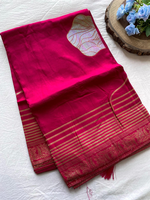 Fantastic Munga Silk Pink Color Saree