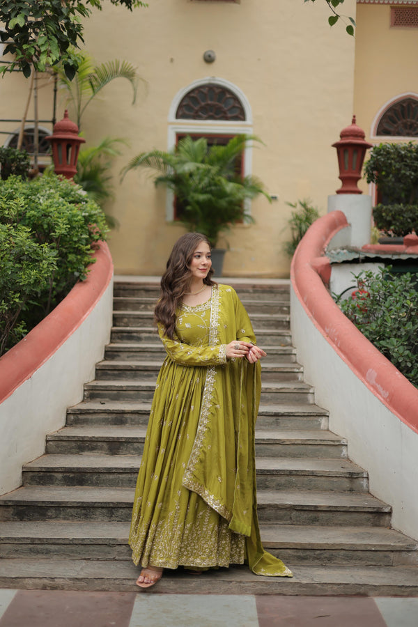 Marvelous Sequins Embroidered Work Perrot Color Sharara Suit
