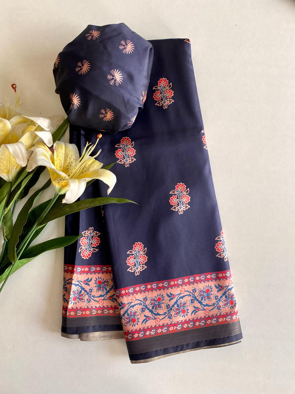 Adorable Dolla Viscose Navy Blue Color Saree