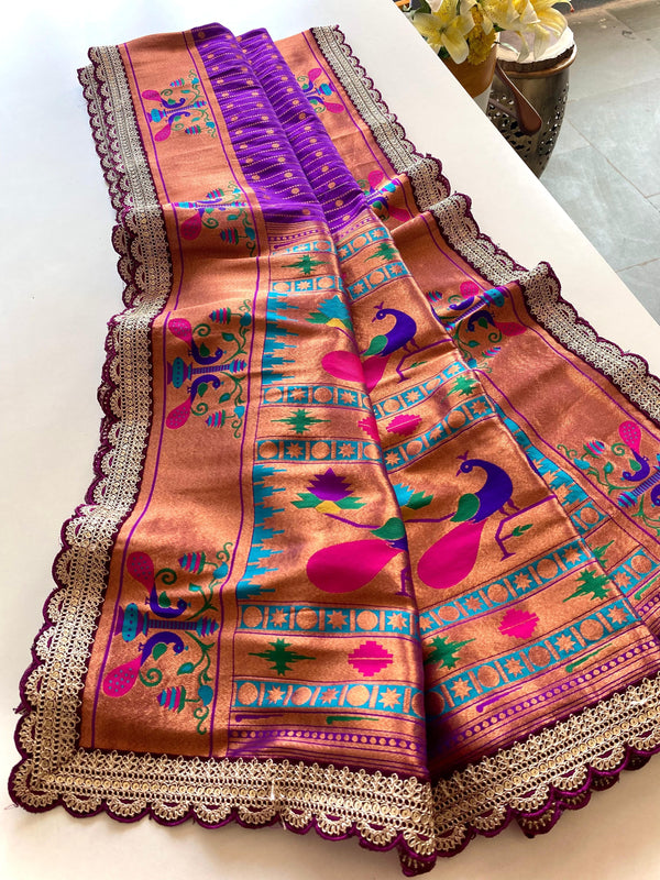 Ravishing Purple Color Paithani Silk Saree
