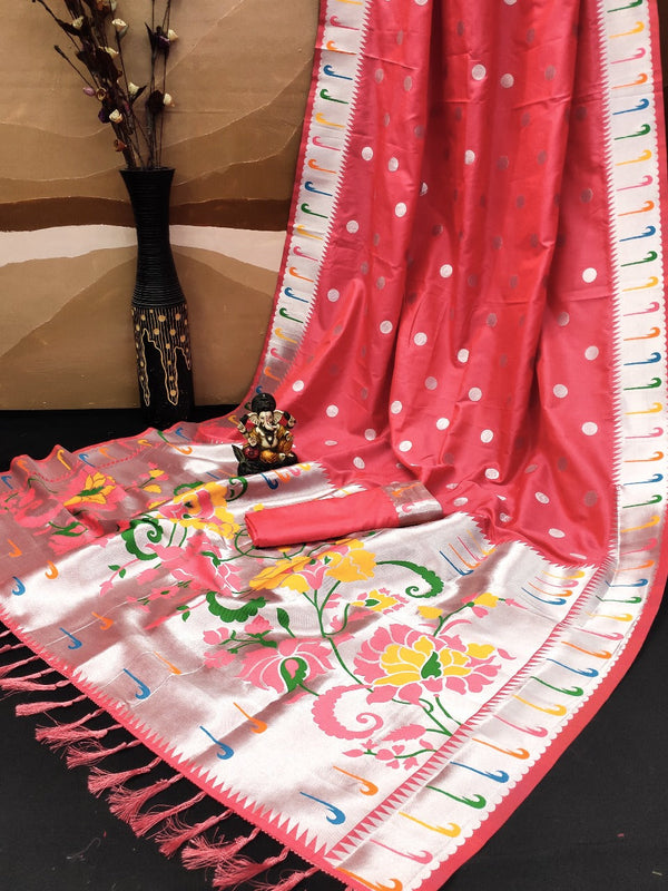 Fantastic banarasi Silk Lite Pink Color Designer Saree