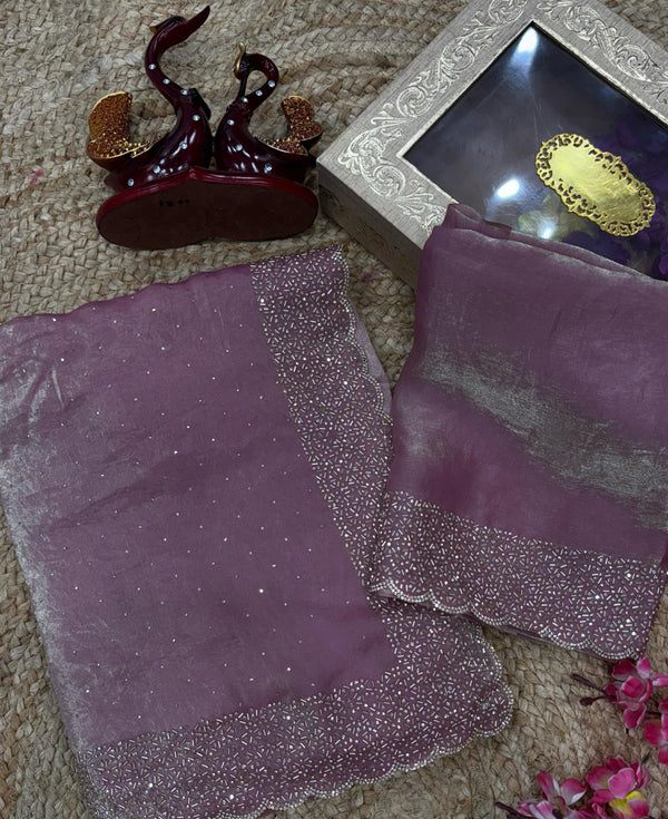 Attractive Silk Onion Color Saree