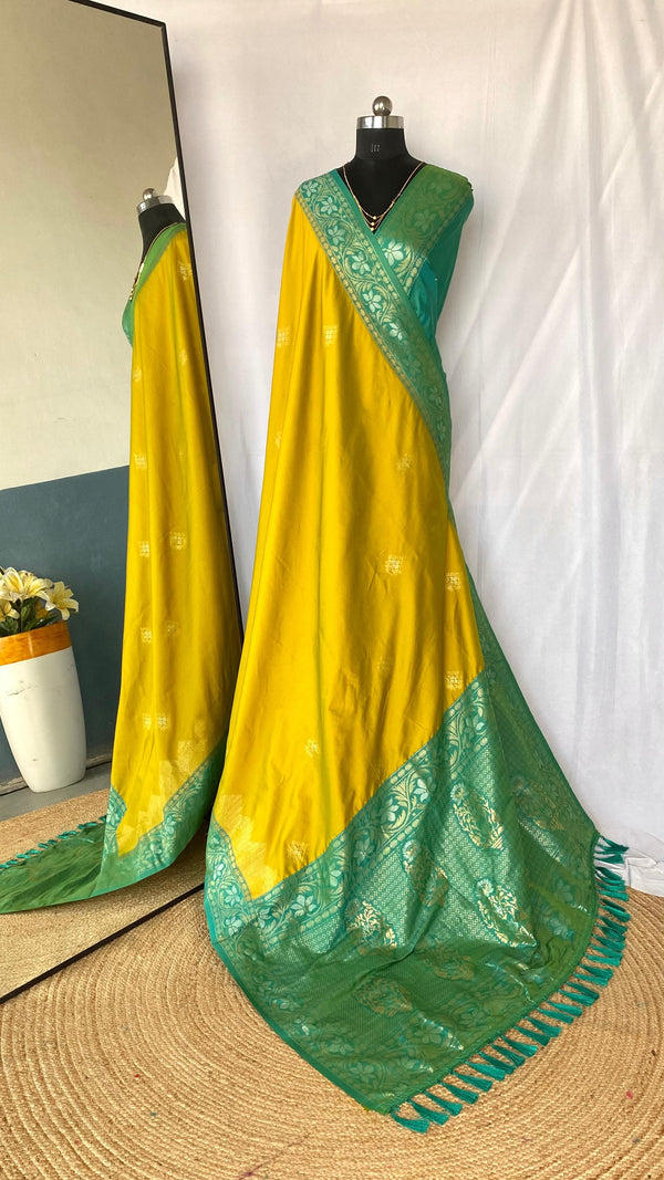 Shining Tone Silk Mustard Color Saree