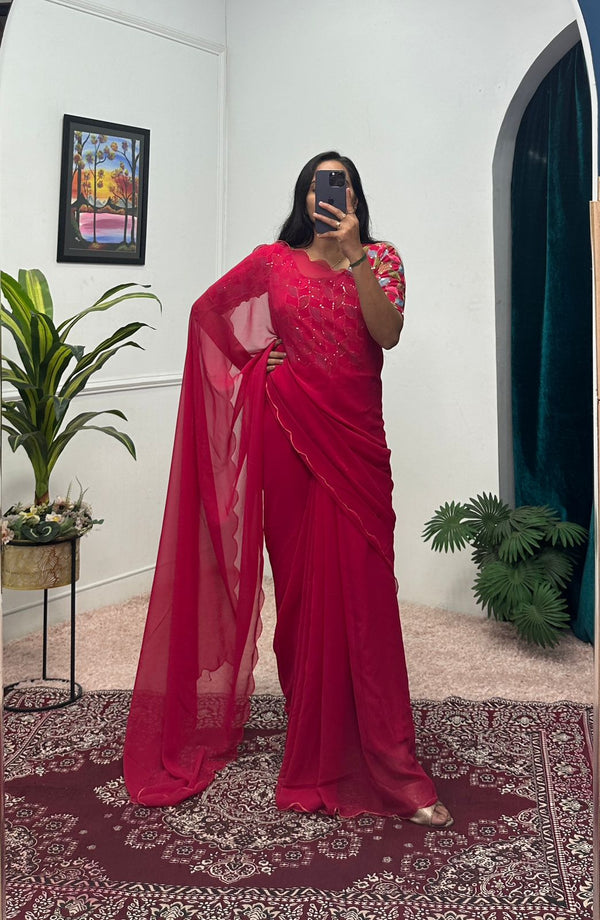 Charming Georgette Pink Color Gown