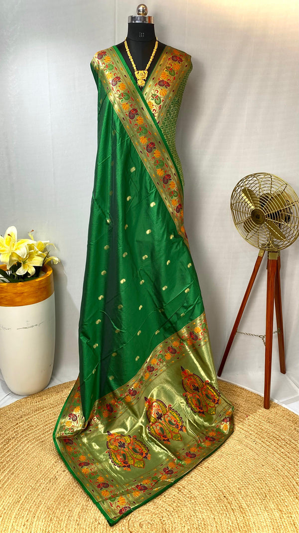 Marvelous Paithani Silk Green Color Saree