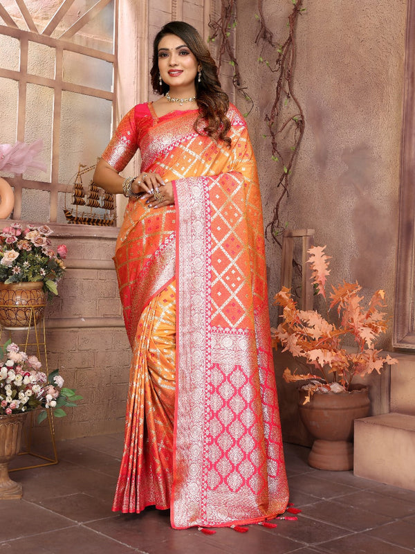 Captivating Kochi Silk Orange Color Saree