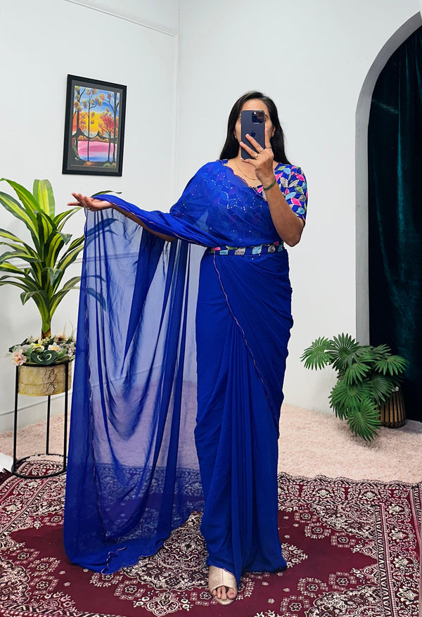 Charming Georgette Blue Color Gown