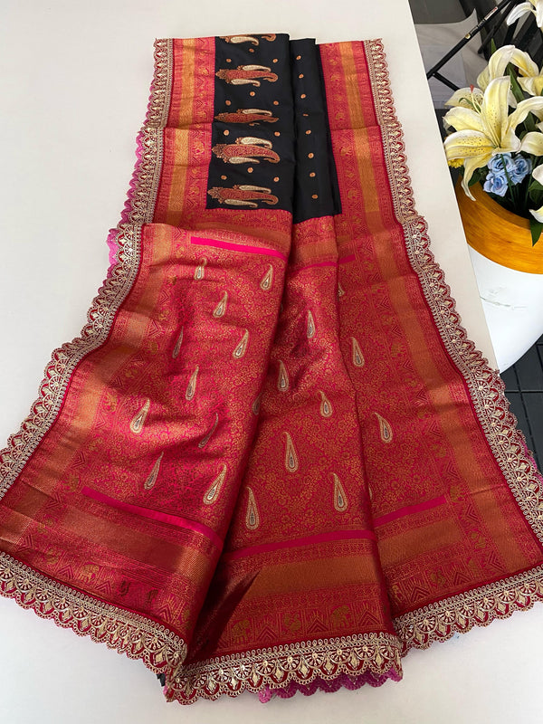 Peaceful Paithani Silk Black Color Saree
