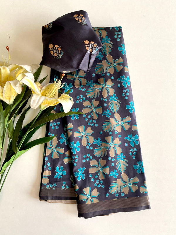 Adorable Dolla Viscose Sky Blue Color Saree