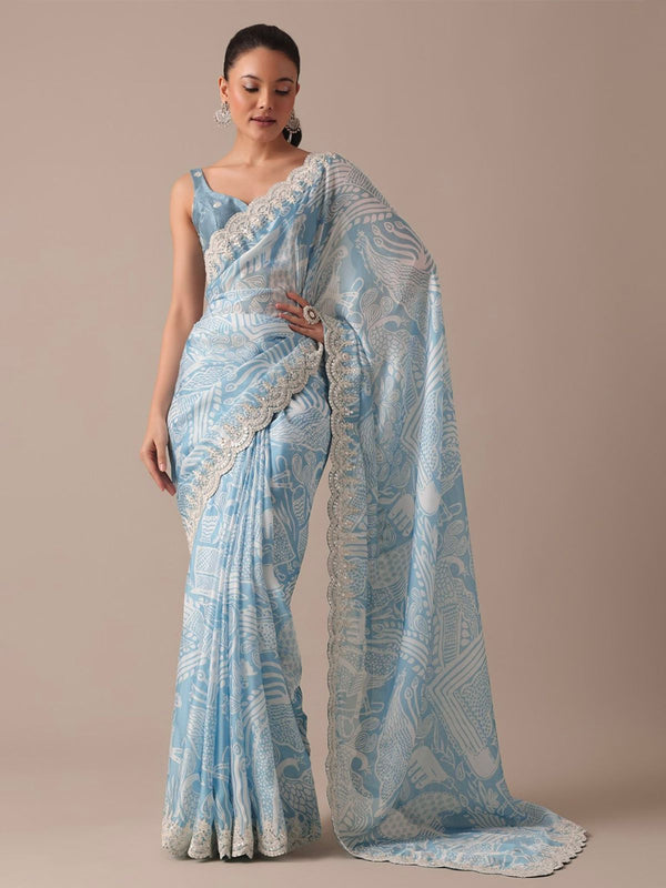 Admiring Banglory Silk Sky Blue Color Saree