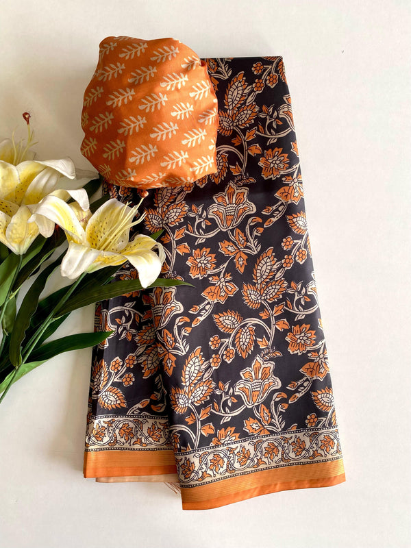 Adorable Dolla Viscose Orange Color Saree