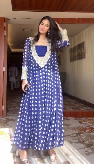 Blue Color Printed Peaceful Palazzo Suit