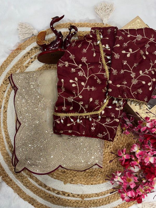 Beige Color Mesmerizing Sequence Work Saree