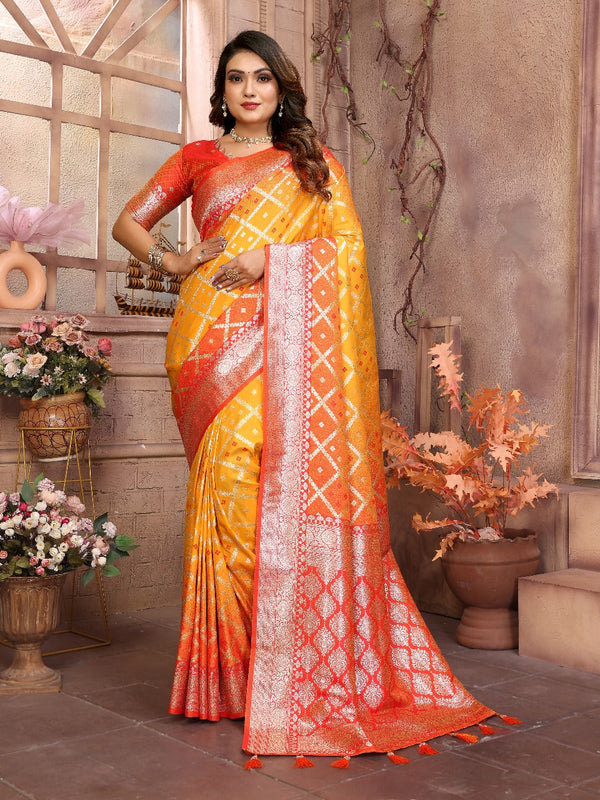 Captivating Kochi Silk Yellow Color Saree