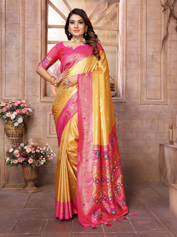Graceful banarasi tissue silk Pink Colour sarees