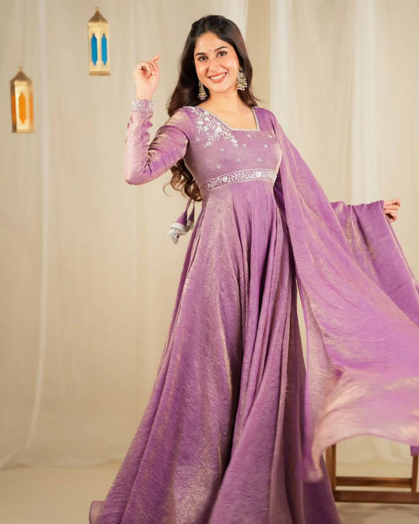 Charming Sequence Work Lavender Color Gown