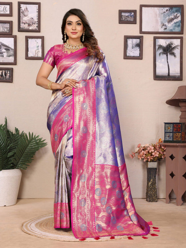 Presenting Paithani Banarasi Silk Purple & Pink Color Saree