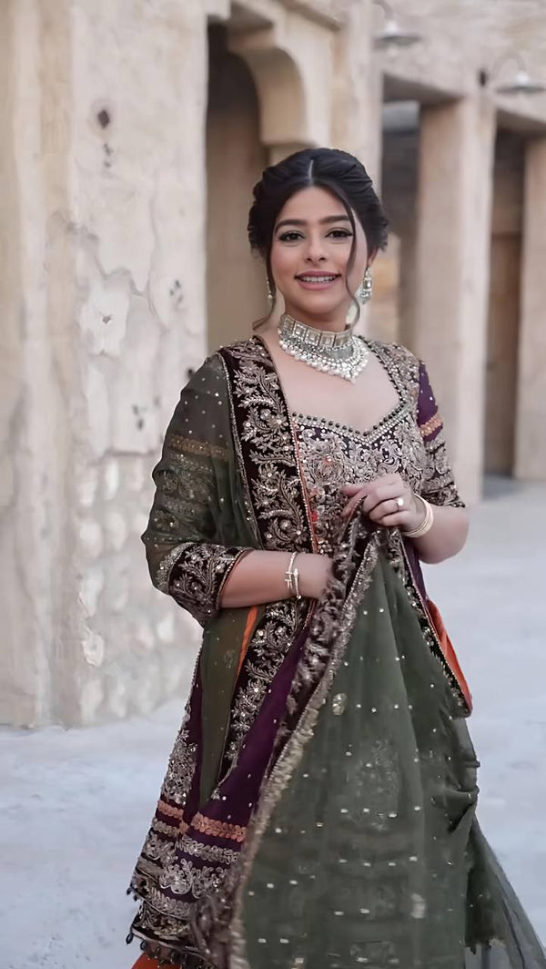 Eyes Catching Georgette Wine Color Sharara Suit