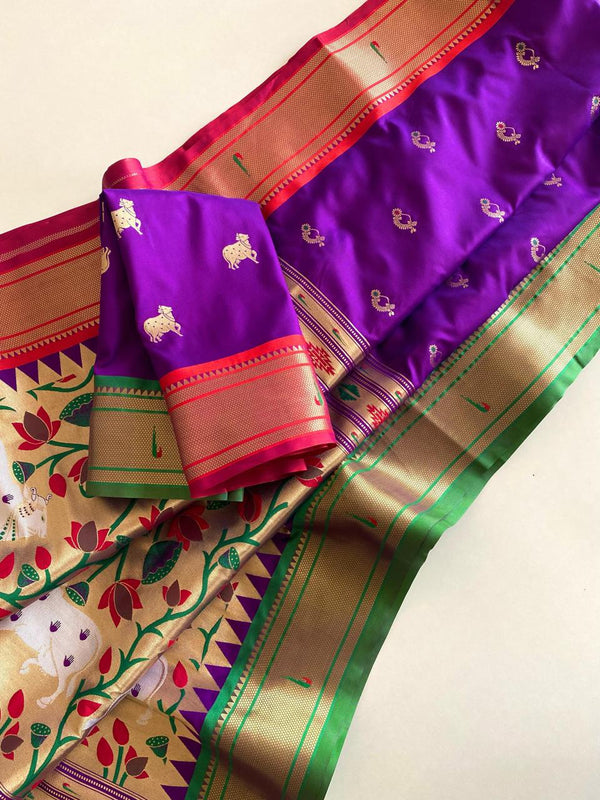 Graceful Paithani Weaving Purple Color Saree