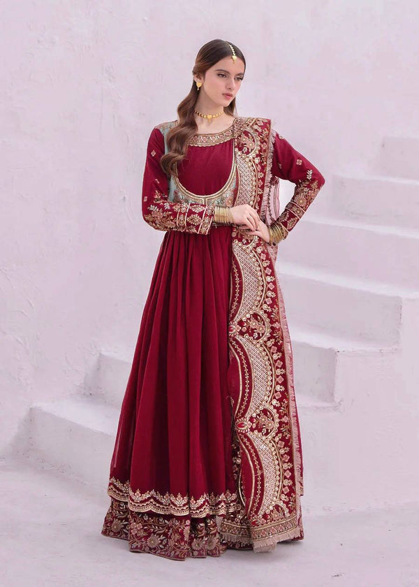 Elegant Georgette Thread Work Red Color Gown