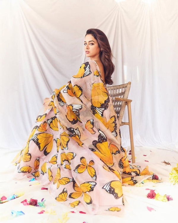 Function Wear Floral Print Light Pink Color Lehenga Choli