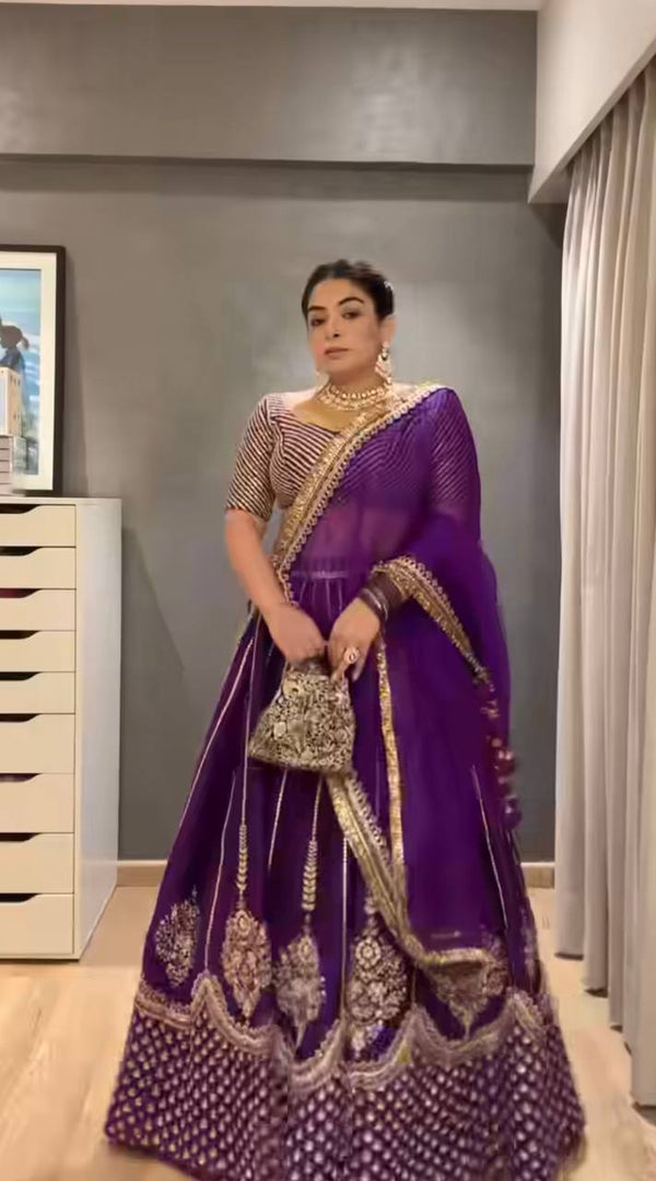 Classique Heavy Work Purple Color Lehenga Choli