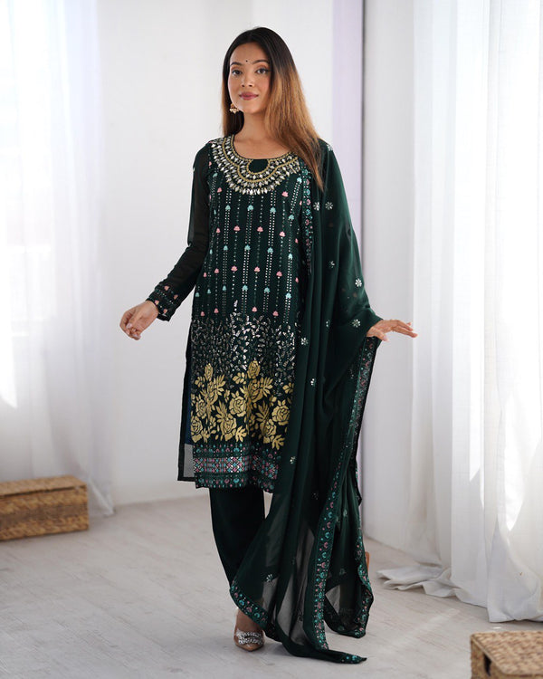 Wonderful Sequence Work Green Color Salwar Suit