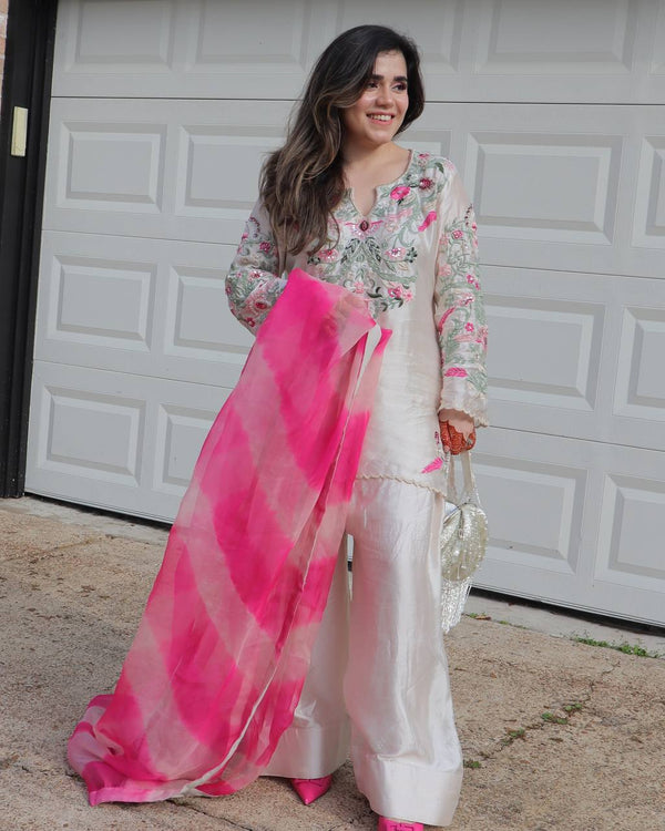 Stylish White Color Pakistani Salwar Suit