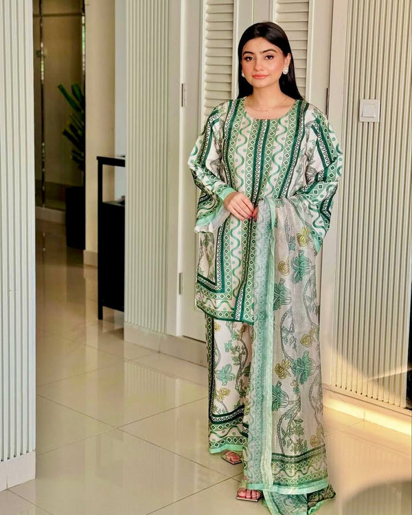 White Color Digital Print Co-ord Set