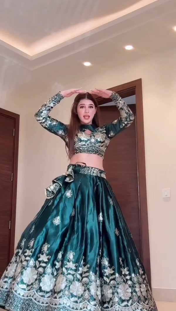Teal Blue Color Traditional Lehenga Choli
