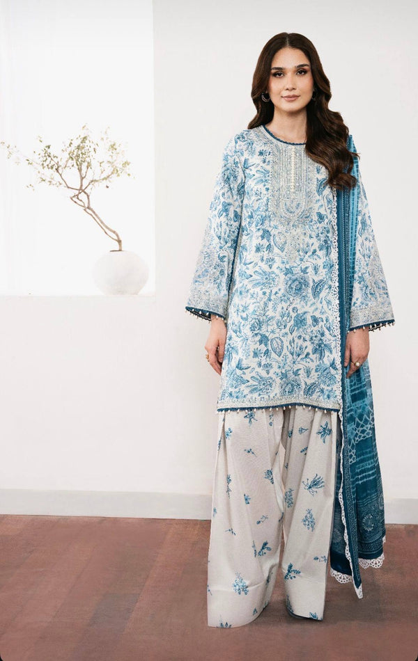 White Color Printed Decent Salwar Suit