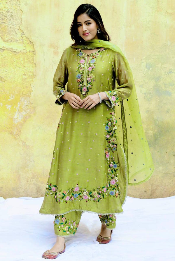 Green Color Marvelous Sequence Work Punjabi Suit
