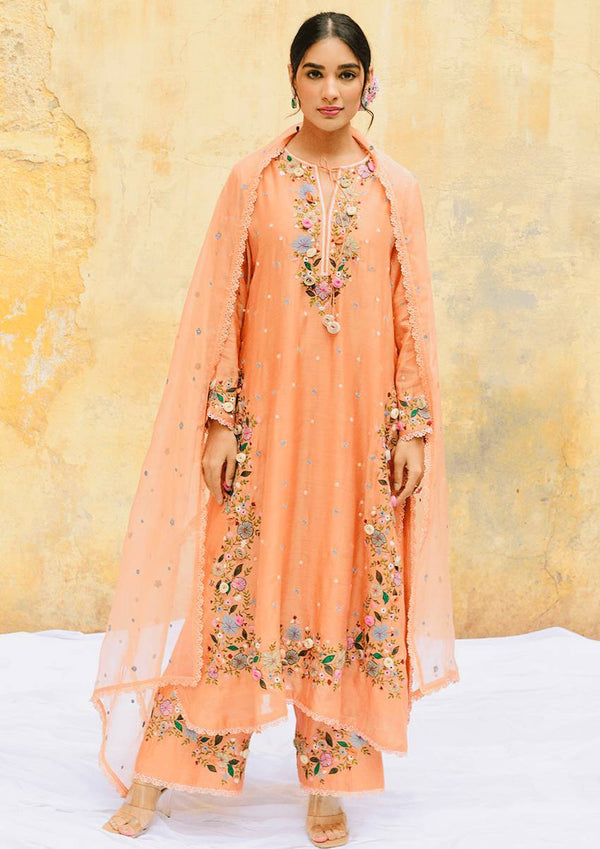 Trendy Peach Georgette Sequence Work Punjabi Suit
