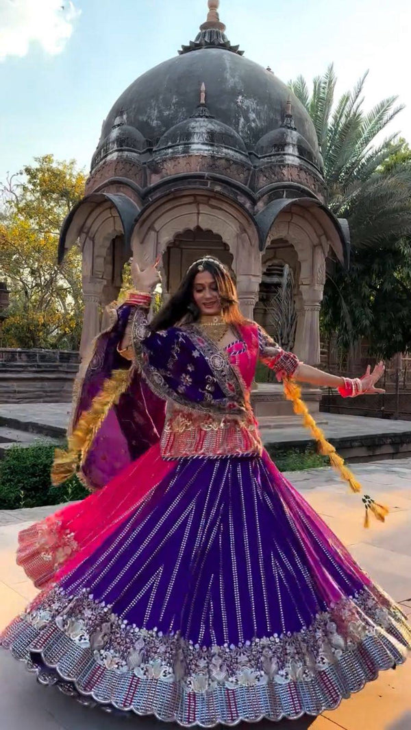 Pink Color Georgette Sequence Work Rajasthani Lehenga Choli