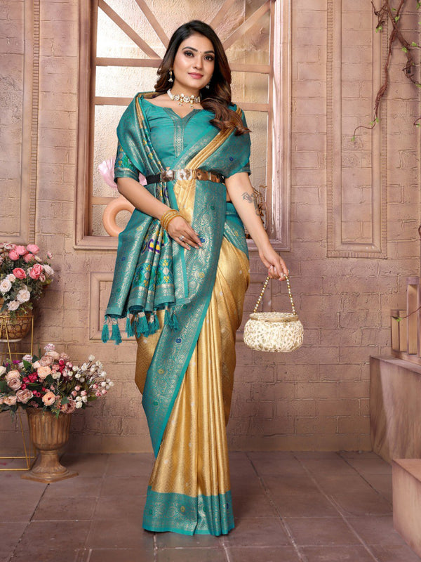 Graceful banarasi tissue silk Yellow Colour sarees